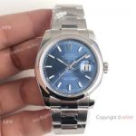 AR Factory Copy Rolex Oyster DateJust SS Blue Face Watch - SWISS 3135